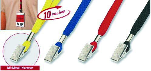 Lanyard mit Metallklammer, 10 mm