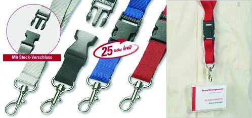 Lanyard mit Steckverschluss, 25 mm