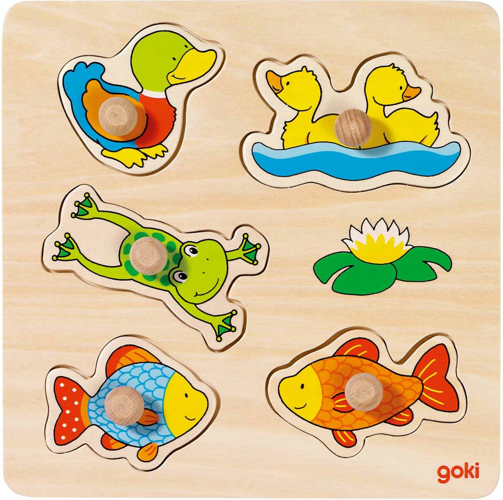 Greifpuzzle am Teich und im Bach