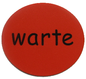 Warte – ovales Plastikschild